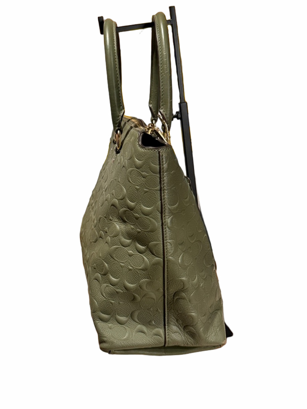 Coach Military Green Gold Emma Satchel Signature Leather Style F76639 - Picture 12 of 12